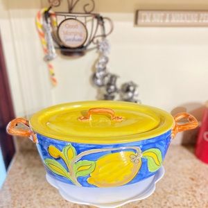 Vintage Sara Hand Painted Covered Casserole